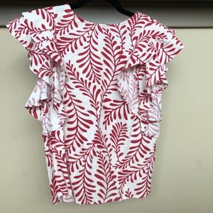 Coral Patterned Flowy Sleeve Tank